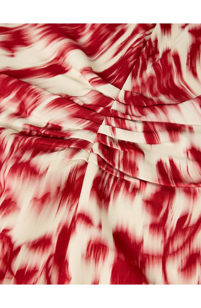 Whistles Blurred Floral Crepe Dress, Alternate, color, Red/Multi