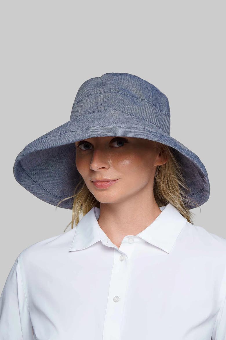 Women's Sydney Kettle Brim Hat, UPF 50+ Sun Protection, Alternate, color, Denim Blue Chambray