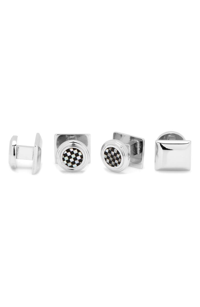 Cufflinks, Inc. Checkerboard Studs, Alternate, color, Black