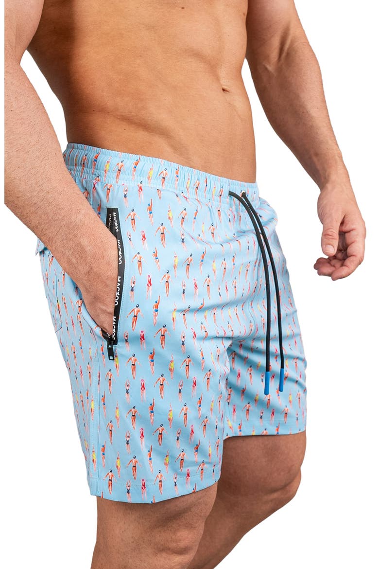 Swim Lion Pool Swim Trunks, Alternate, color, BLUE