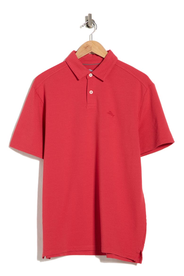Pucker Waves Knit Polo, Alternate, color, RED