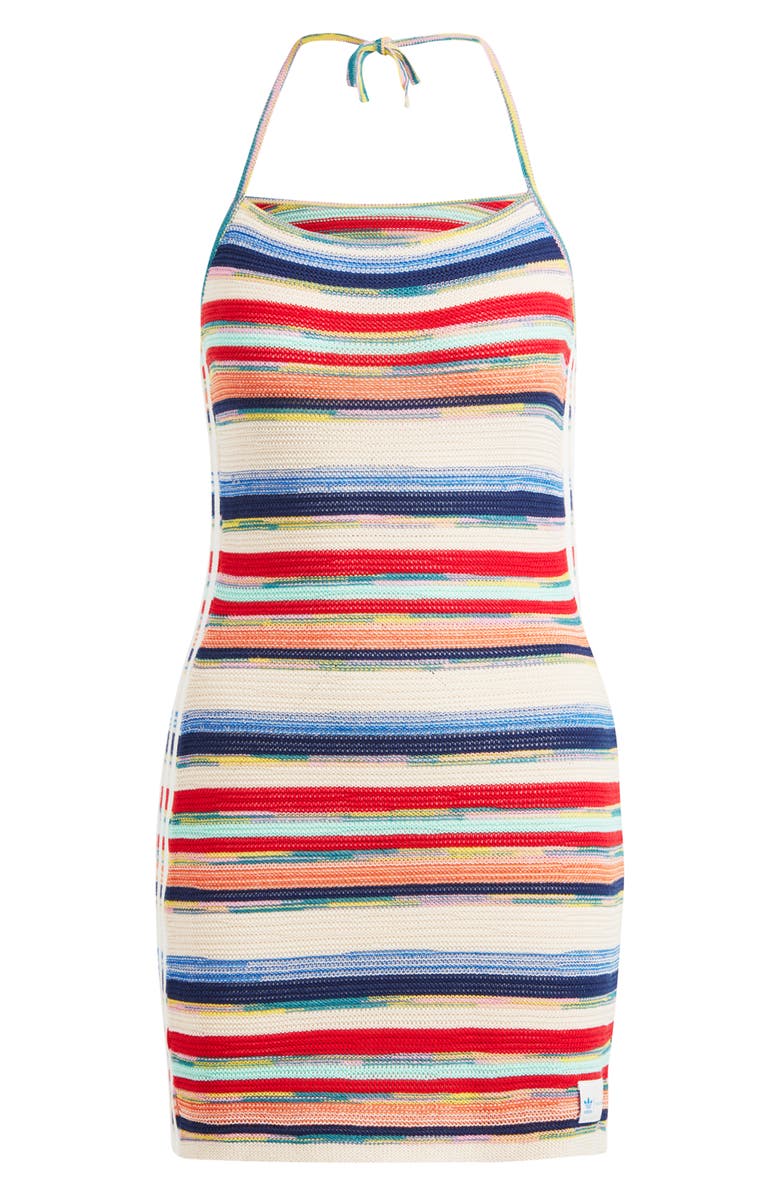 adidas x KSENIASCHNAIDER Lifestyle Stripe Halter Cotton Blend Minidress, Alternate, color,