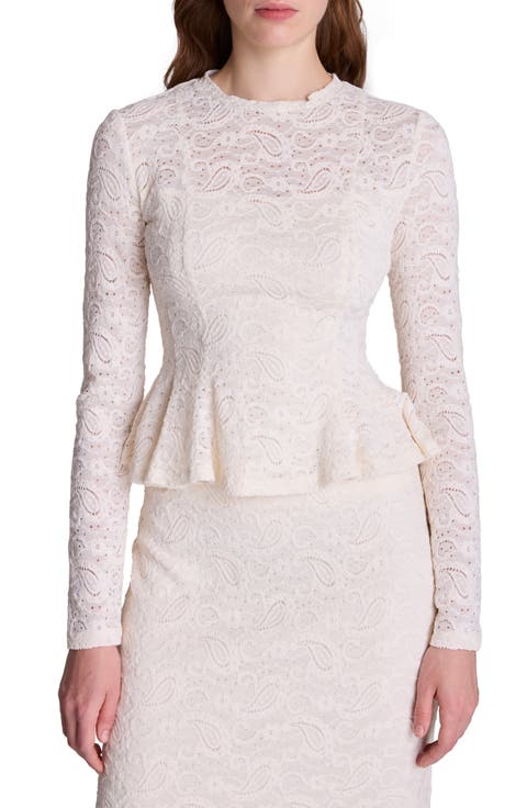 Stretch Lace Peplum Top