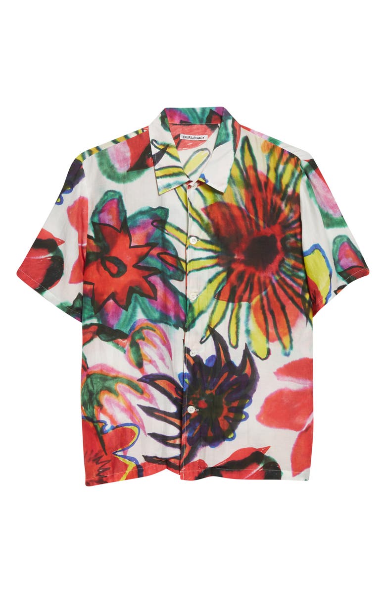OUR LEGACY Box Melting Flowers Button-Up Cotton & Silk Shirt, Alternate, color,