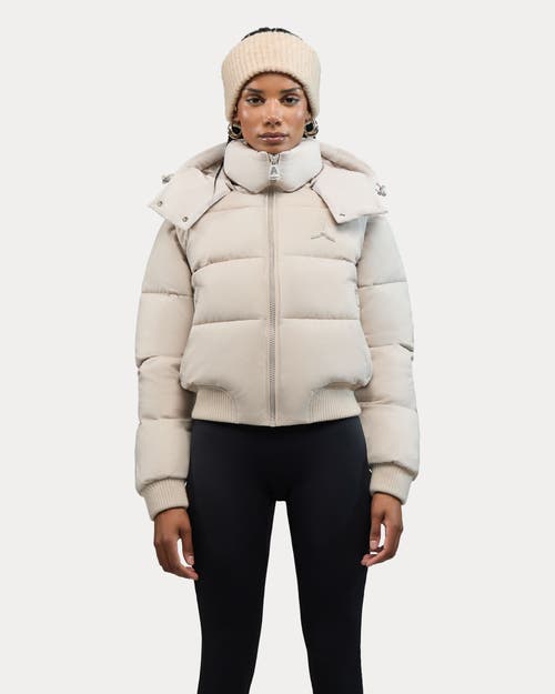 Alpenhaus Pariset Cropped Puffer Bomber With Detachable Sleeves In White