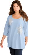 Roaman's Three Quarter Sleeve Embellished Tunic