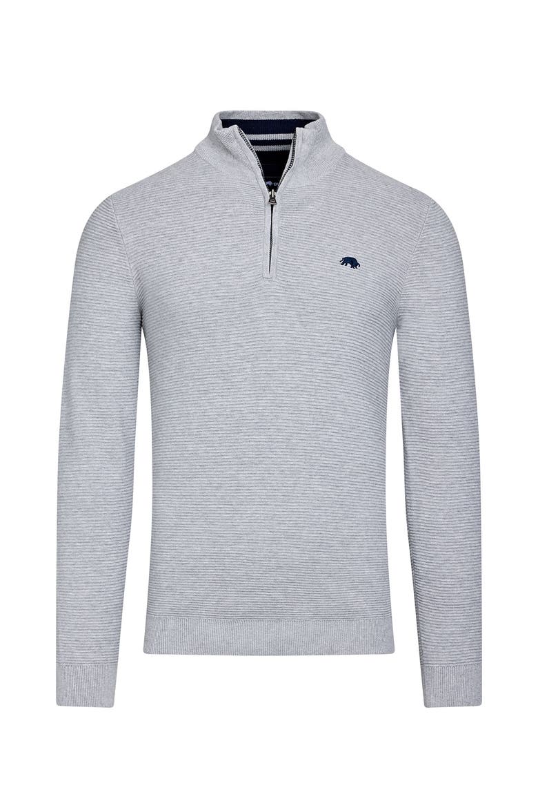 Classic Ribbed Quarter Zip Knit Jumper, Alternate, color, Grey