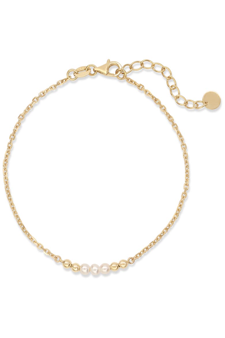 Freshwater Pearl Chain Bracelet in 14K Gold, 18mm, Alternate, color, Yellow Gold