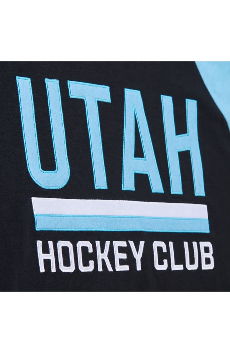 Mitchell & Ness Men's Mitchell & Ness Black/Light Blue Utah Mammoth Legendary Slub Long Sleeve Raglan T-Shirt, Alternate, color, Black