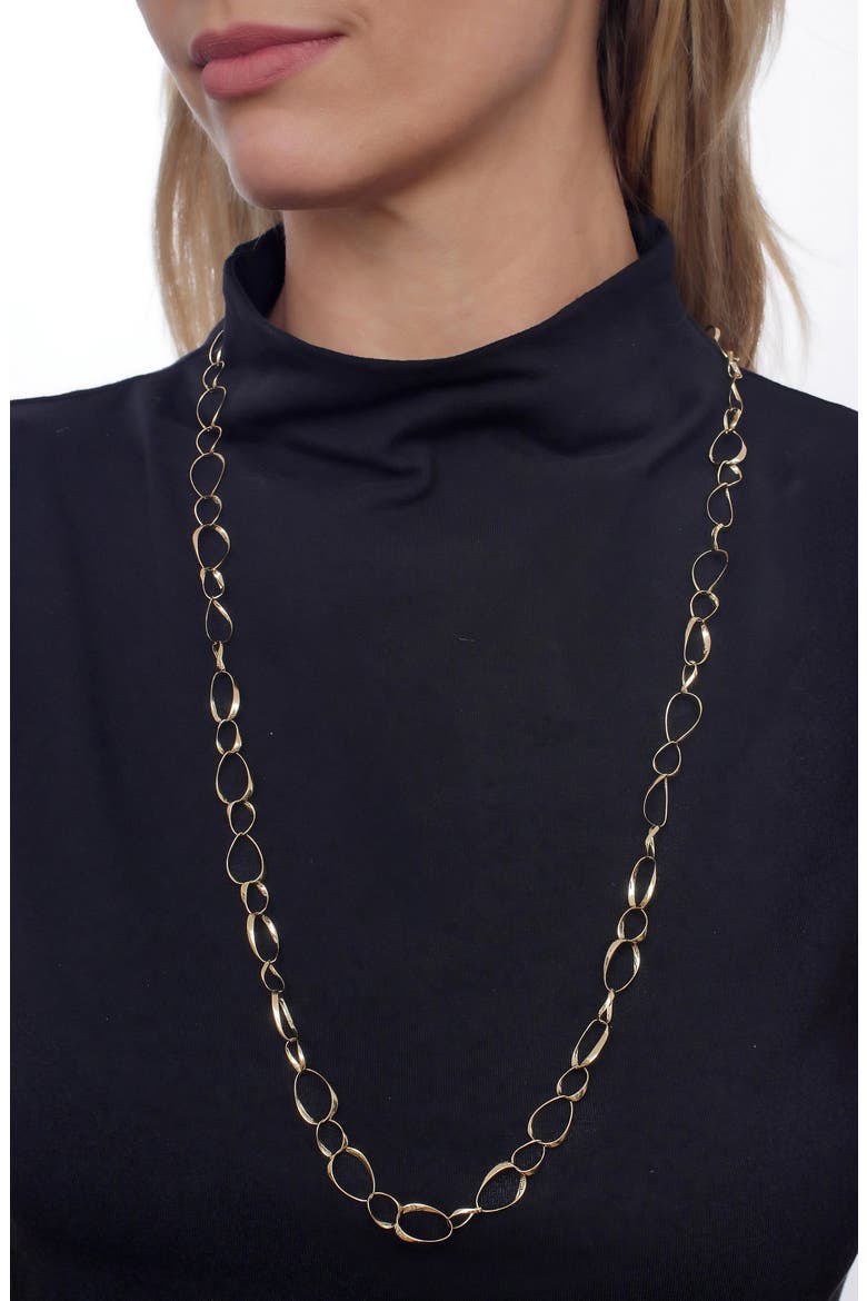 Long 14K Gold Oval Link Necklace (Nordstrom Exclusive), Alternate, color, GOLD