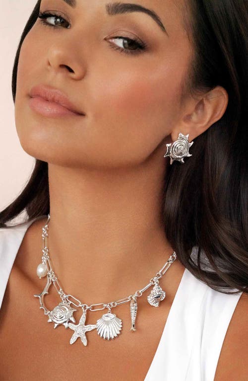 Ettika Sorrento Shell Statement Earrings In Metallic