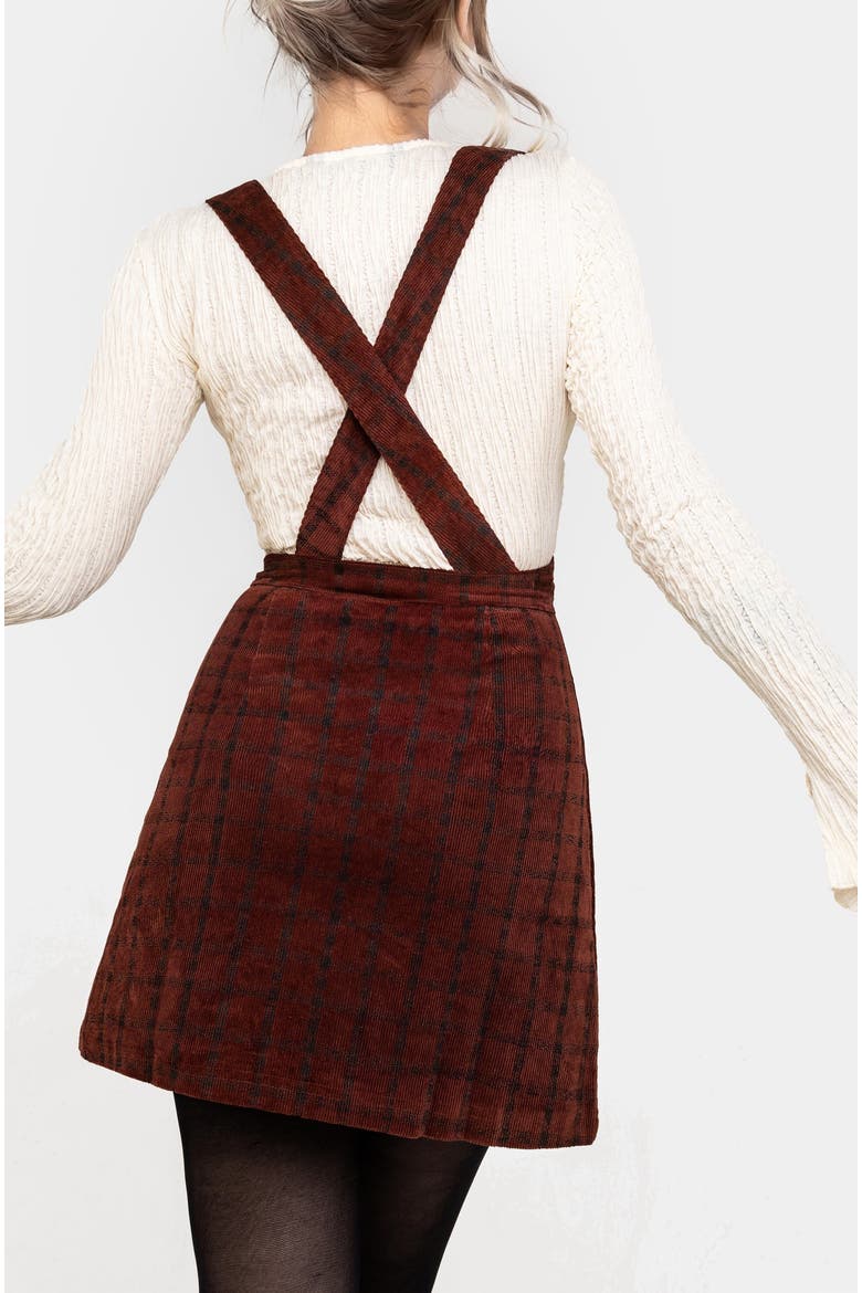 Terracotta Mini Pinafore Skirt, Alternate, color, Orange