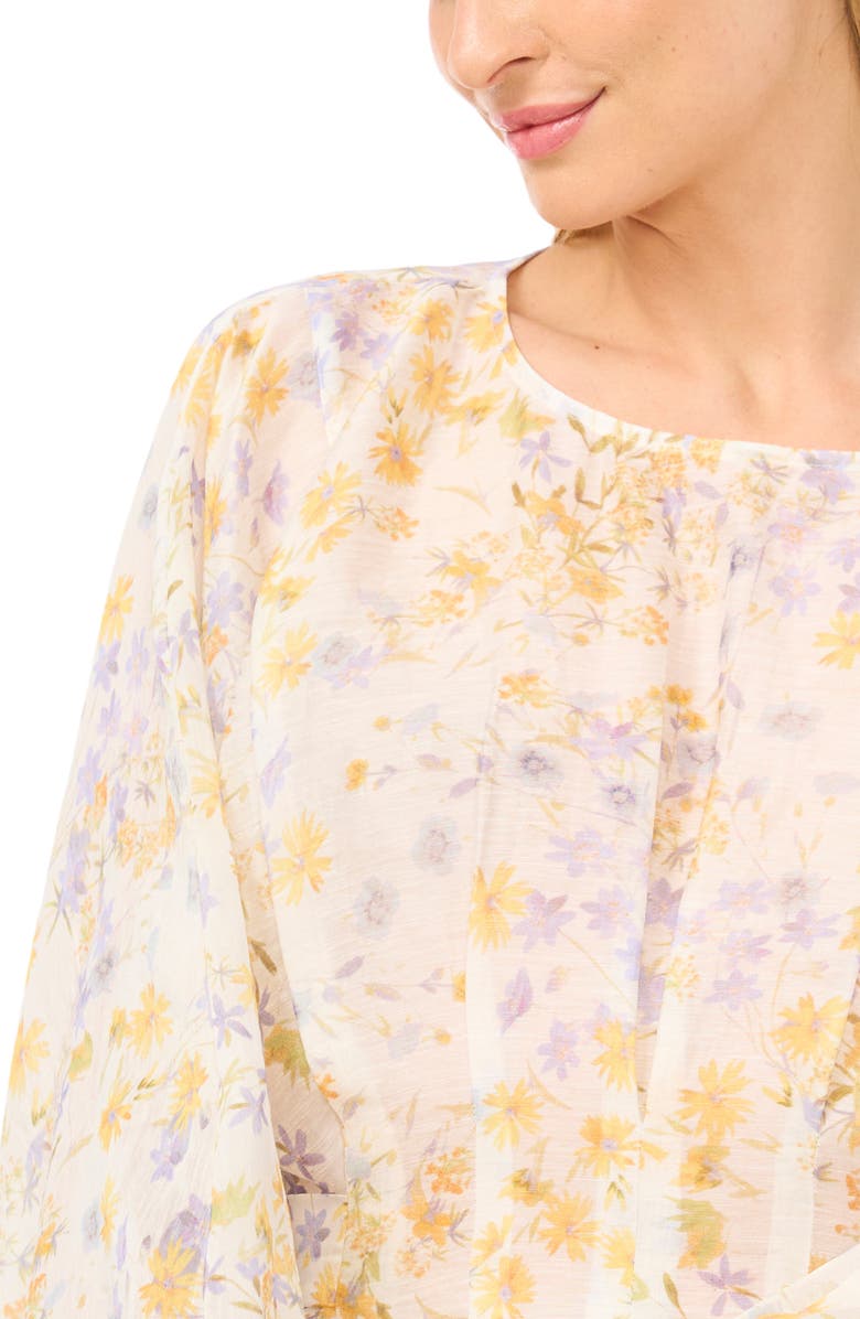 Halogen<sup>®</sup> Ditsy Daisy Print Pleat Waist Top, Alternate, color, Egret