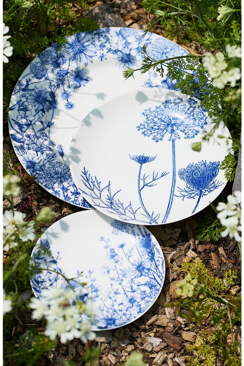 Summer Blues Coupe Salad Plate - Porcelain - Set 4, Alternate, color, BLUE