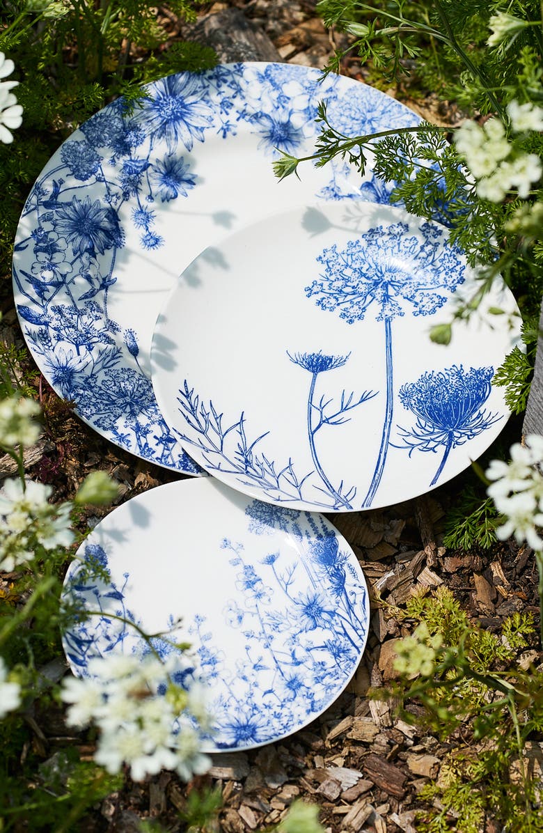 Caskata Summer Blues Small Plates - Porcelain - Set 4, Alternate, color, Blue