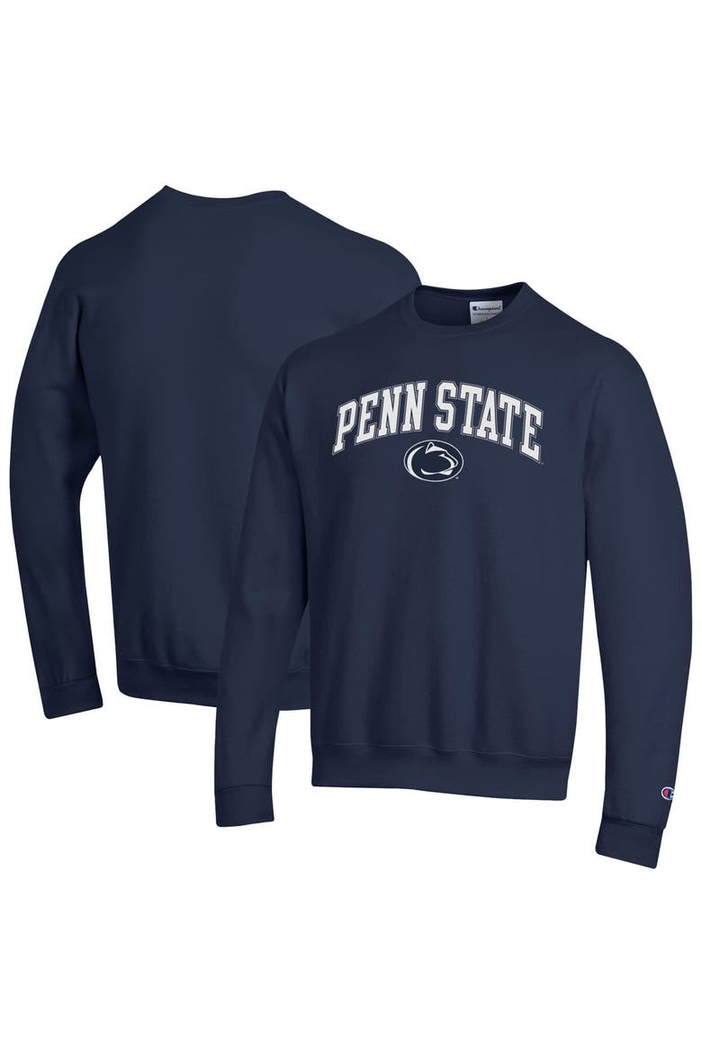 Men's Champion  Navy Penn State Nittany Lions Arch Over Logo Pullover Sweatshirt, Main, color, Navy