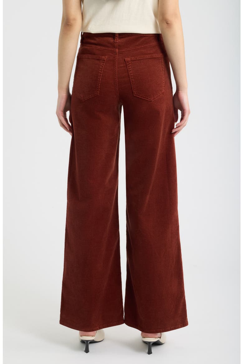 Le Slim Palazzo Corduroy Pants, Alternate, color, WINE