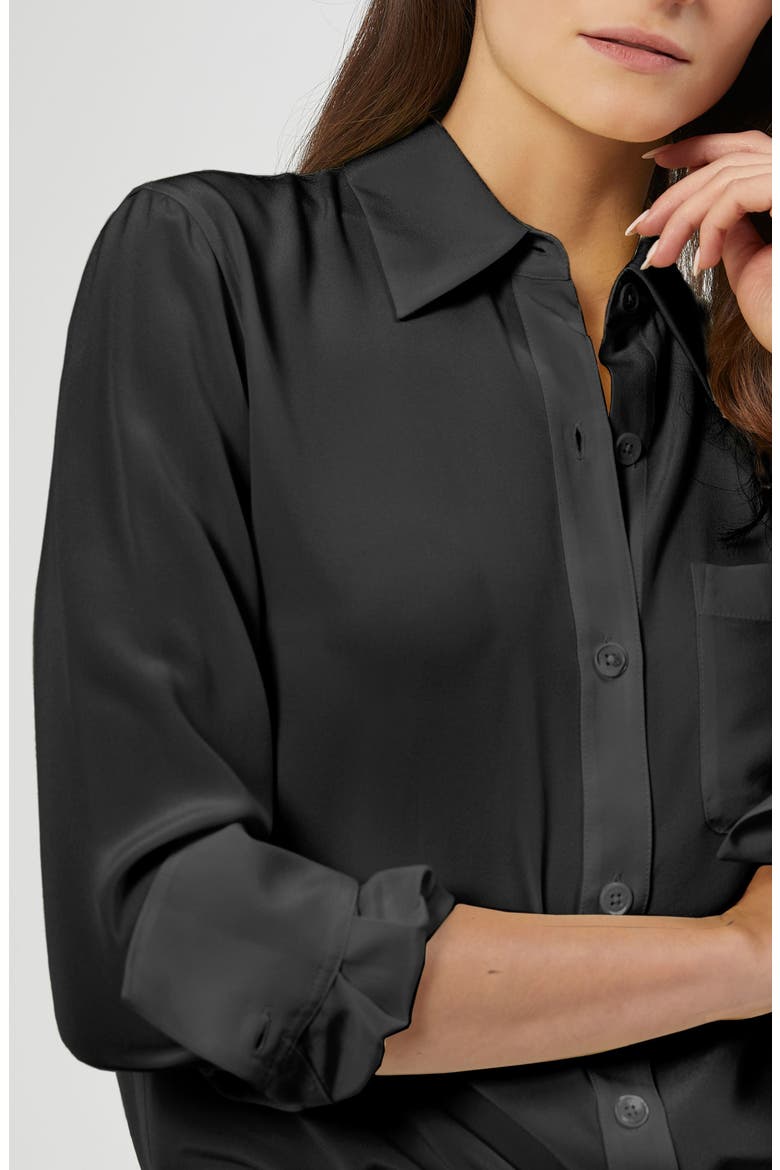 Bradner Silk Blouse, Alternate, color, TRUE BLACK