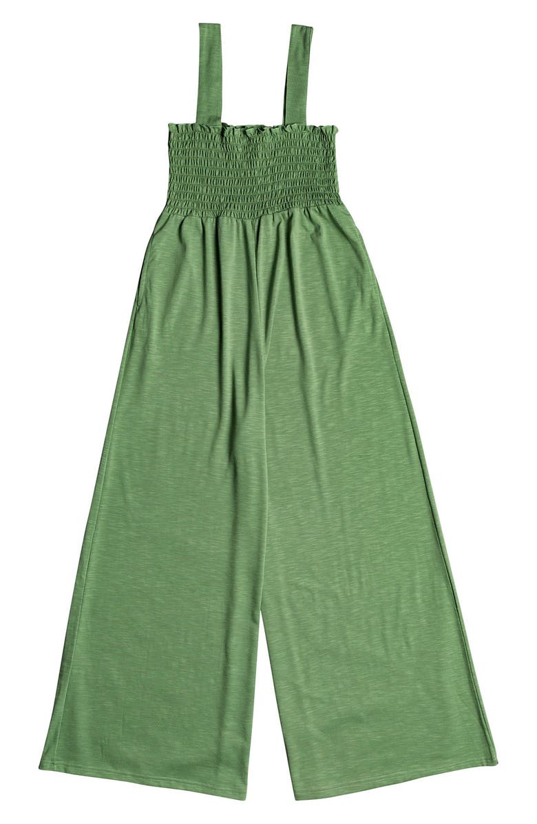 Roxy Just Passing By Wide Leg Slub Jersey Jumpsuit, Alternate, color,