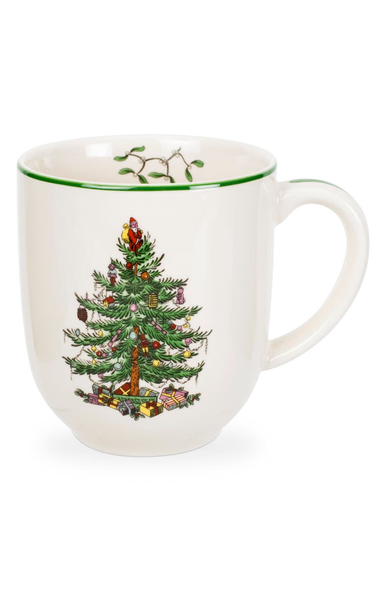 Spode Christmas Tree Coffee Mug, Main, color, Green