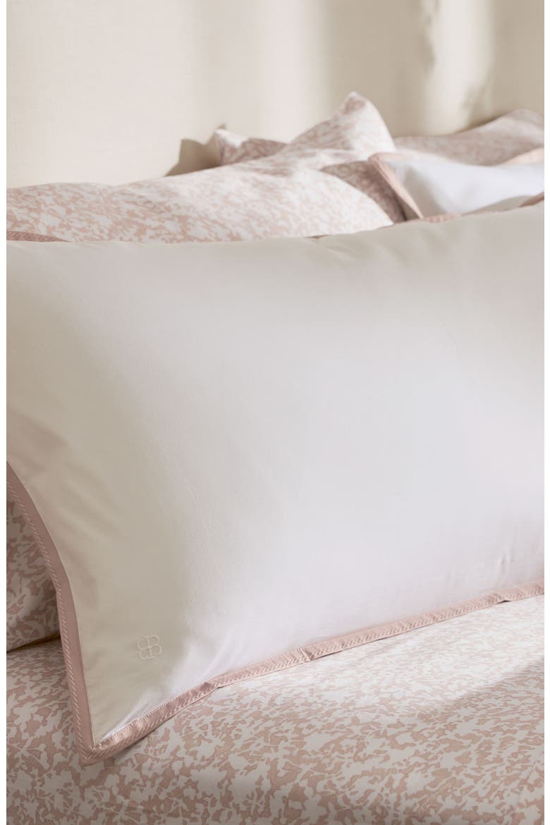 Framed Organic Cotton Percale Duvet Cover & Shams Set, Alternate, color, WHITE/ DUSTY ROSE