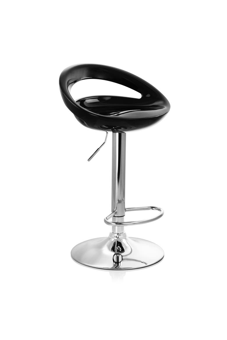2 Piece Retro Adjustable Bar Stool, Alternate, color, Black