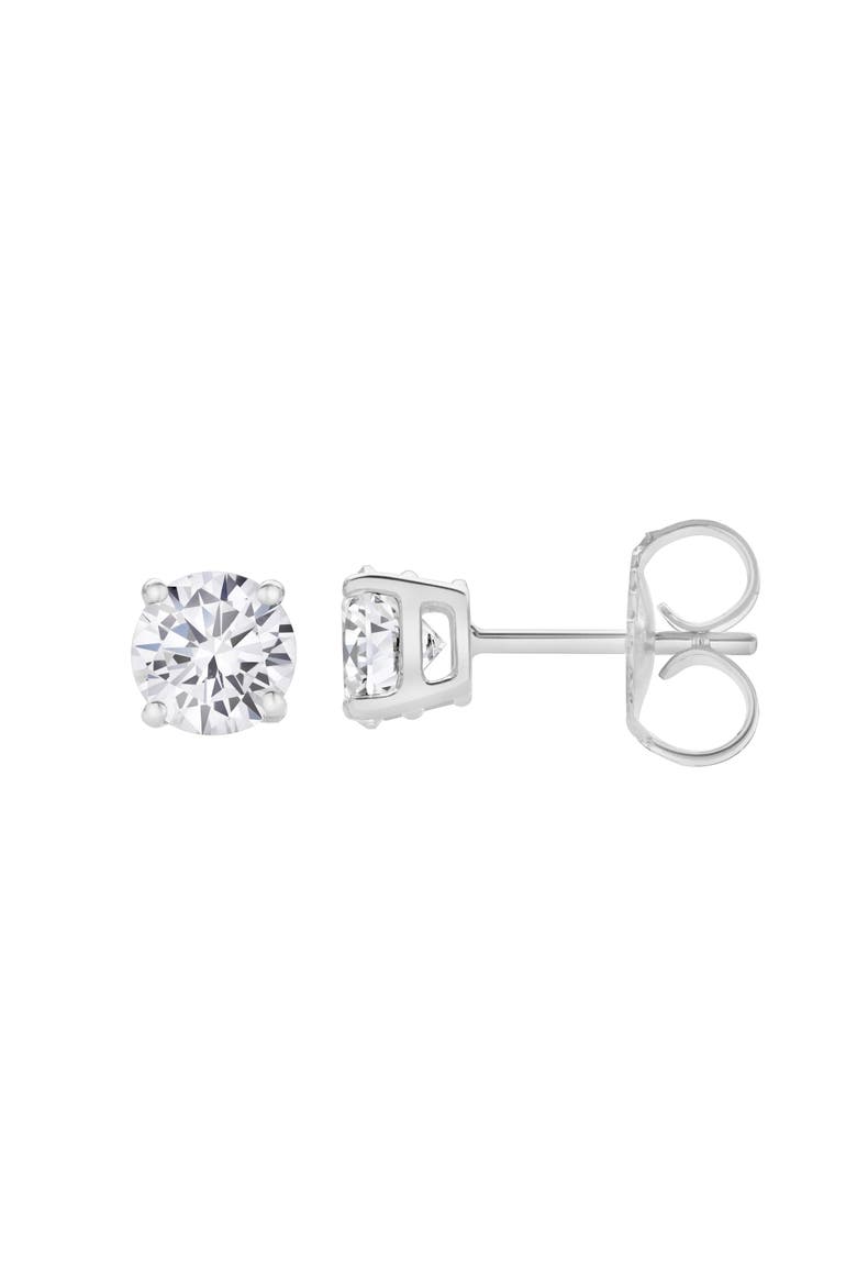 Valeria 1 Ct TW Lab Grown Round Diamond Studs 14K Gold Earrings, Main, color, 14K White Gold
