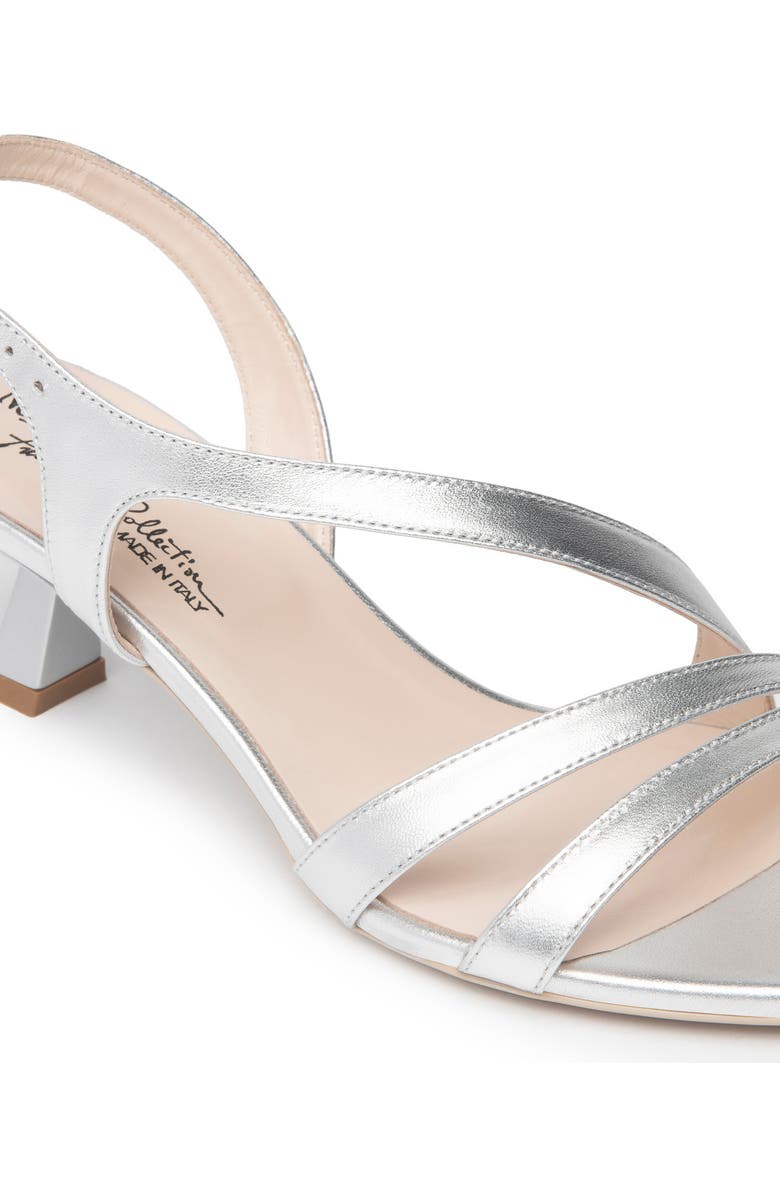 NeroGiardini Slingback Kitten Heel Sandal, Alternate, color, Silver