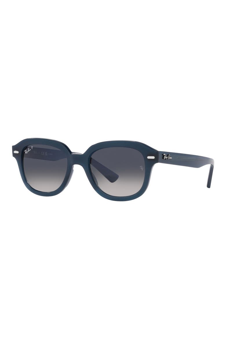 Erik 51mm Gradient Polarized Square Sunglasses, Alternate, color, DARK BLUE