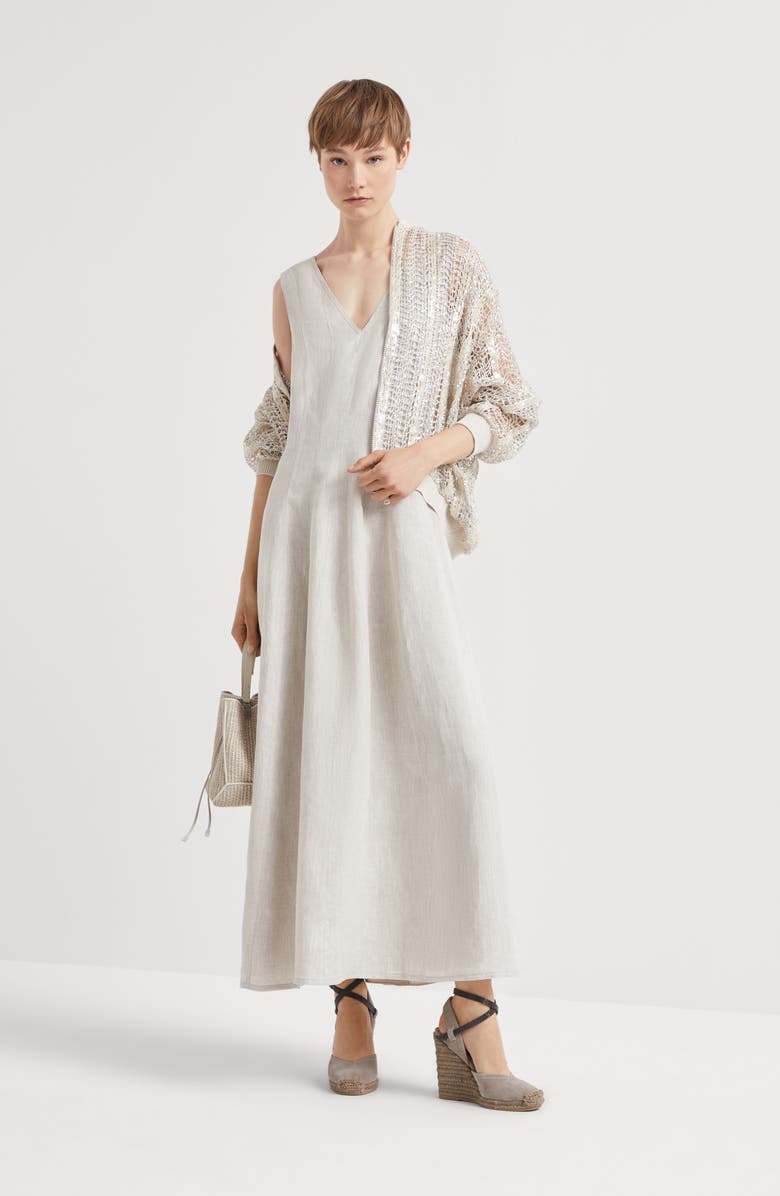 Brunello Cucinelli Dazzling Net Embroidery bomber, Alternate, color, 