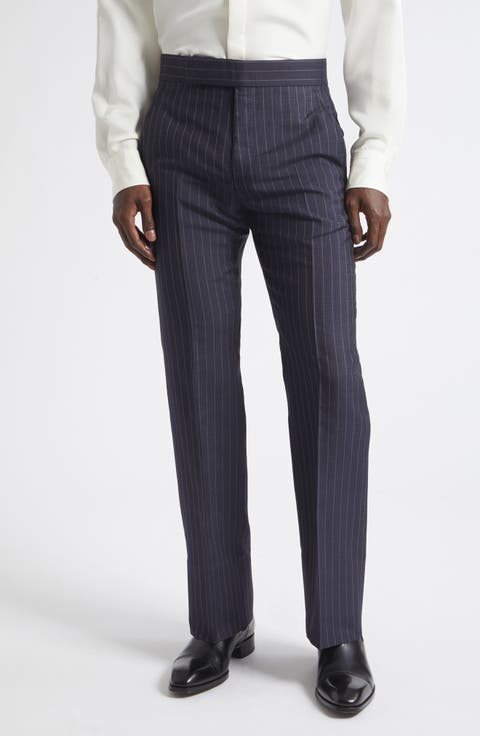 Chalk Stripe Silk Trousers