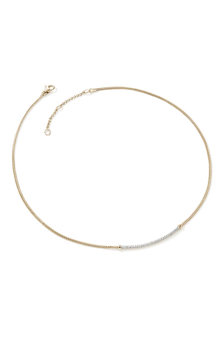 JH Essentials Pavé Necklace, Gold, Diamonds, 1.8MM, Alternate, color, GOLD