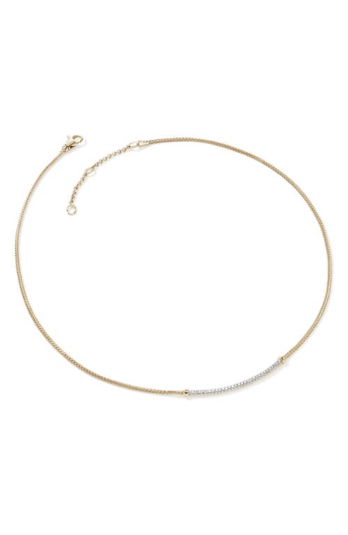 John Hardy Jh Essentials Pavé Necklace, Gold, Diamonds, 1.8mm In Brown