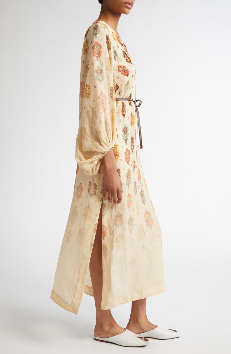 Zimmermann Wylie Dégrade Ikat Print Long Sleeve Lined Dress, Alternate, color, 