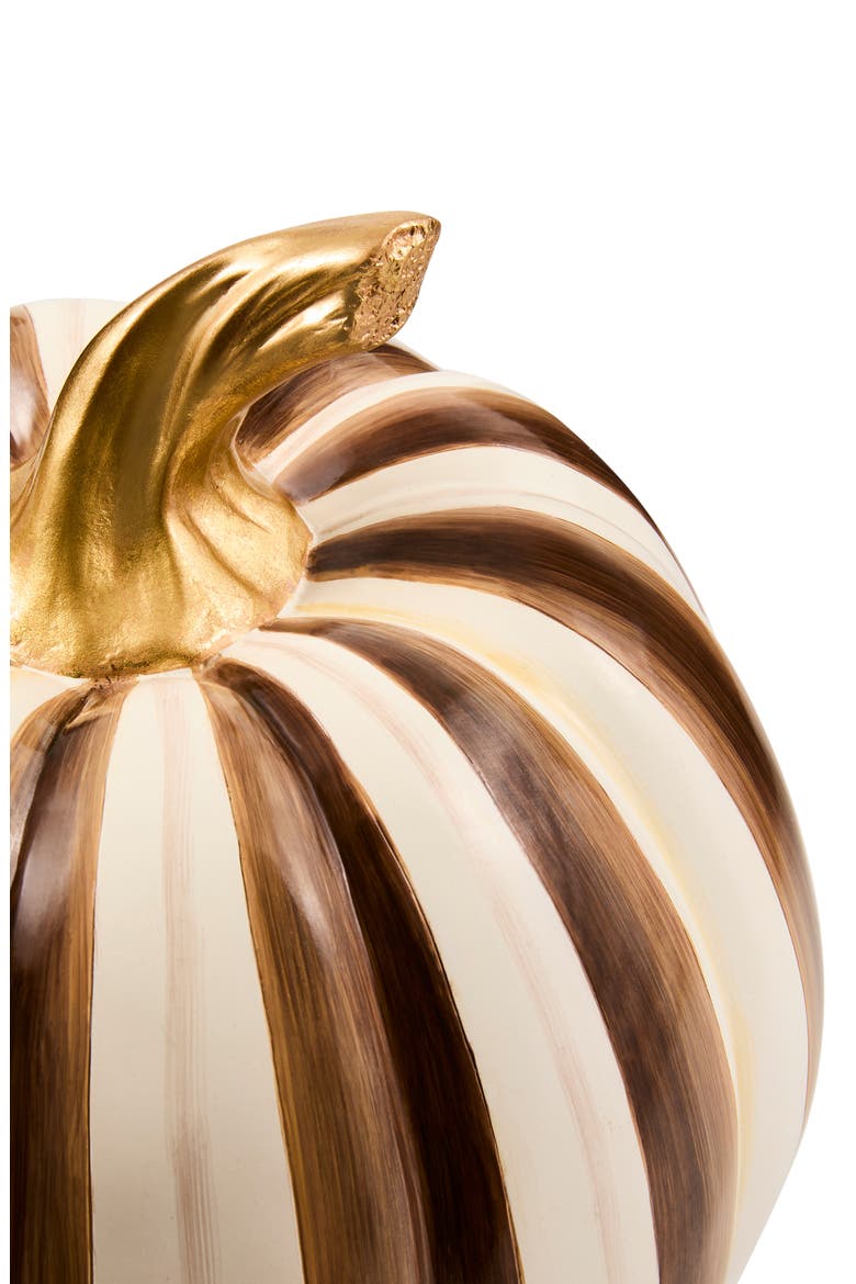 Striped Medium Pumpkin Tabletop Decor, Alternate, color, BROWN