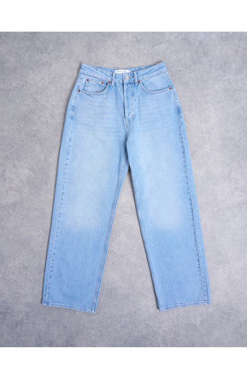 Topshop Column Mid Rise Jeans In Blue