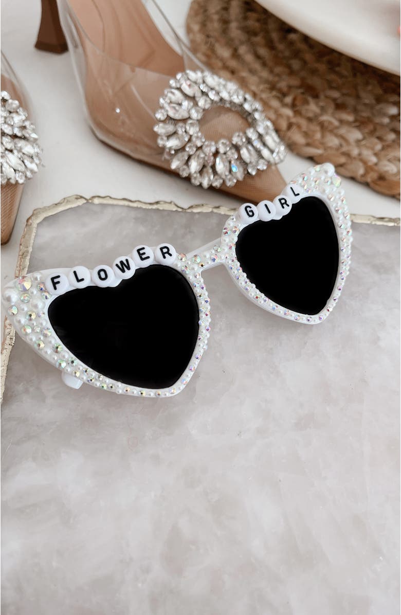 Untamed Petals Flower Girl Sunnies, Alternate, color, White