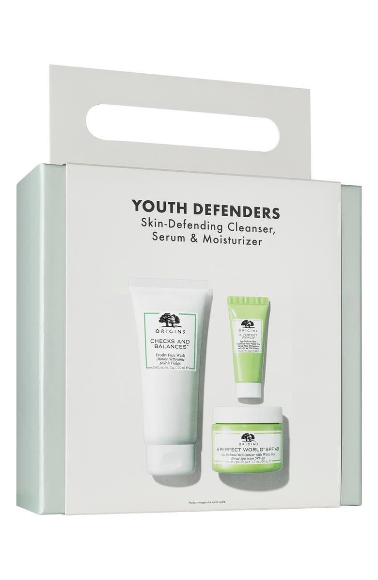 Origins Youth Defenders Skin-Defending Cleanser, Serum & Moisturizer Set USD $100 Value, Alternate, color, 