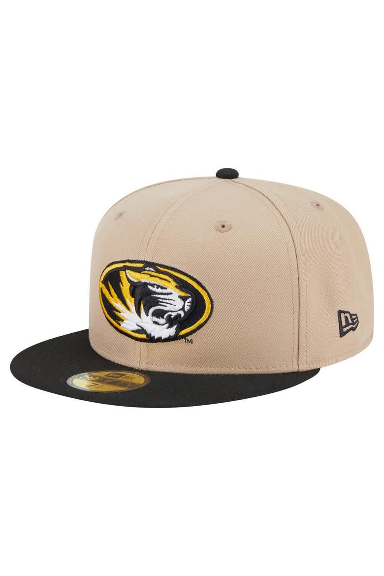 Men's New Era  Khaki Missouri Tigers Two-Tone 59FIFTY Fitted Hat, Main, color, Khaki