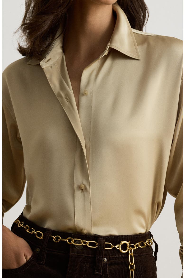 Long Sleeve Button-Up Shirt, Alternate, color, CREAM IVORY