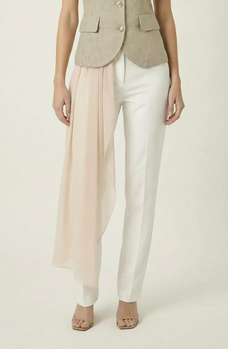 Modenaire Tailored Sleeveless Vest Top, Alternate, color, Beige