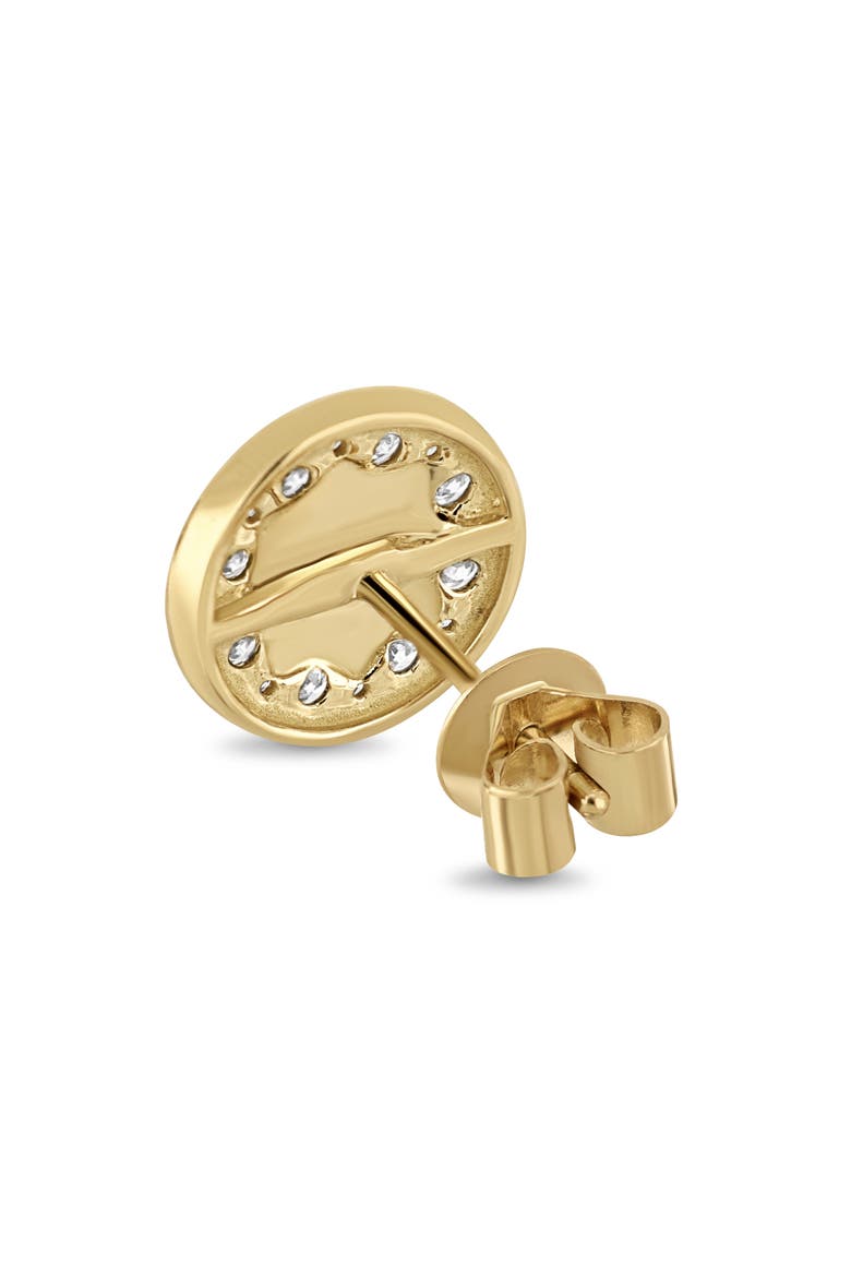 Getty Diamond Circle Flower Stud Earrings, Alternate, color, 18K YELLOW GOLD