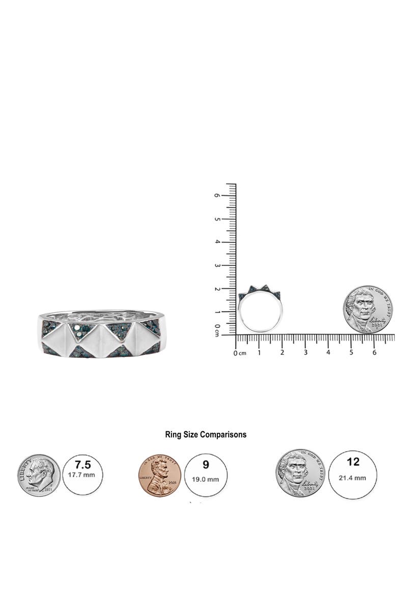 Haus of Brilliance 14K White Gold 1/4 Cttw Treated Blue Diamond Pyramid Band Ring, Alternate, color, White