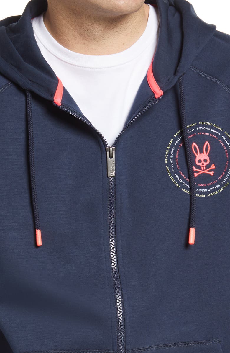 Psycho Bunny Ovington Zip-Up Hoodie, Alternate, color,
