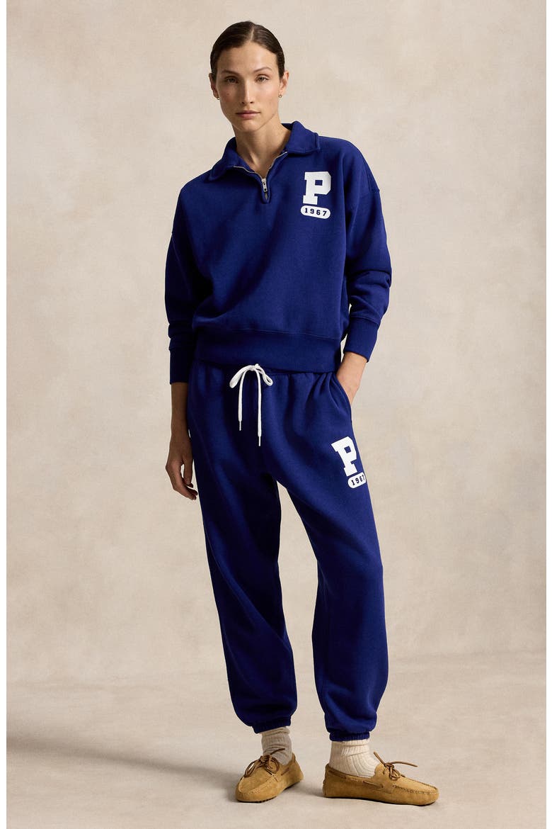 Quarter Zip Graphic Sweatshirt, Alternate, color, FALL ROYAL