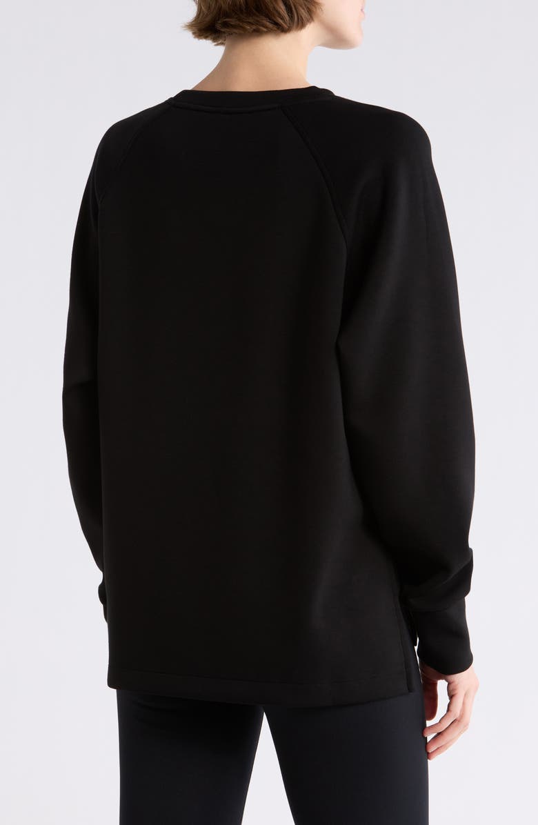 Z by Zella Whisper Knit Crewneck Tunic, Alternate, color, Black