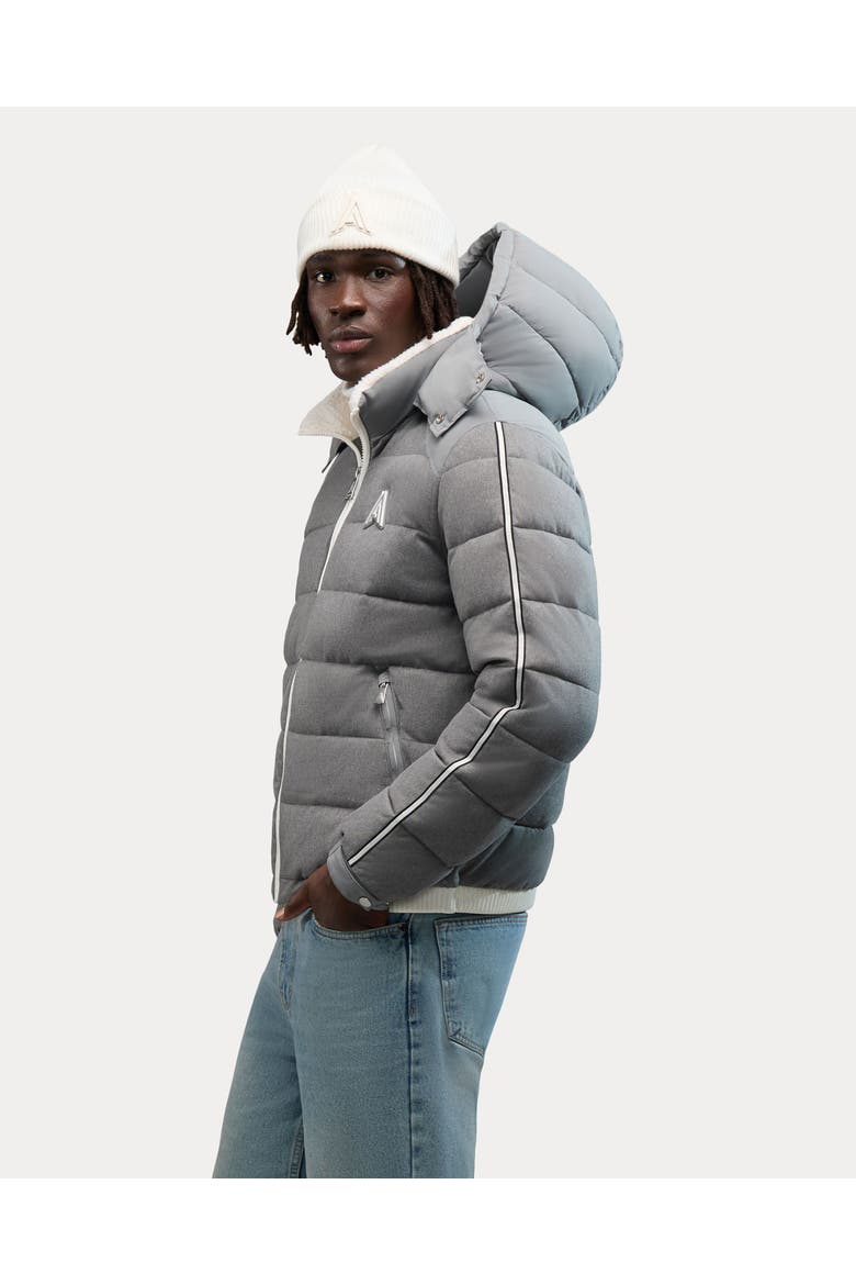 Luzerne Mid-Weight Puffer Jacket in Softly Brushed Fabric, Alternate, color, Fog Grey