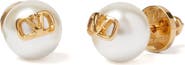 Valentino Garavani VLOGO Imitation Pearl Stud Earrings