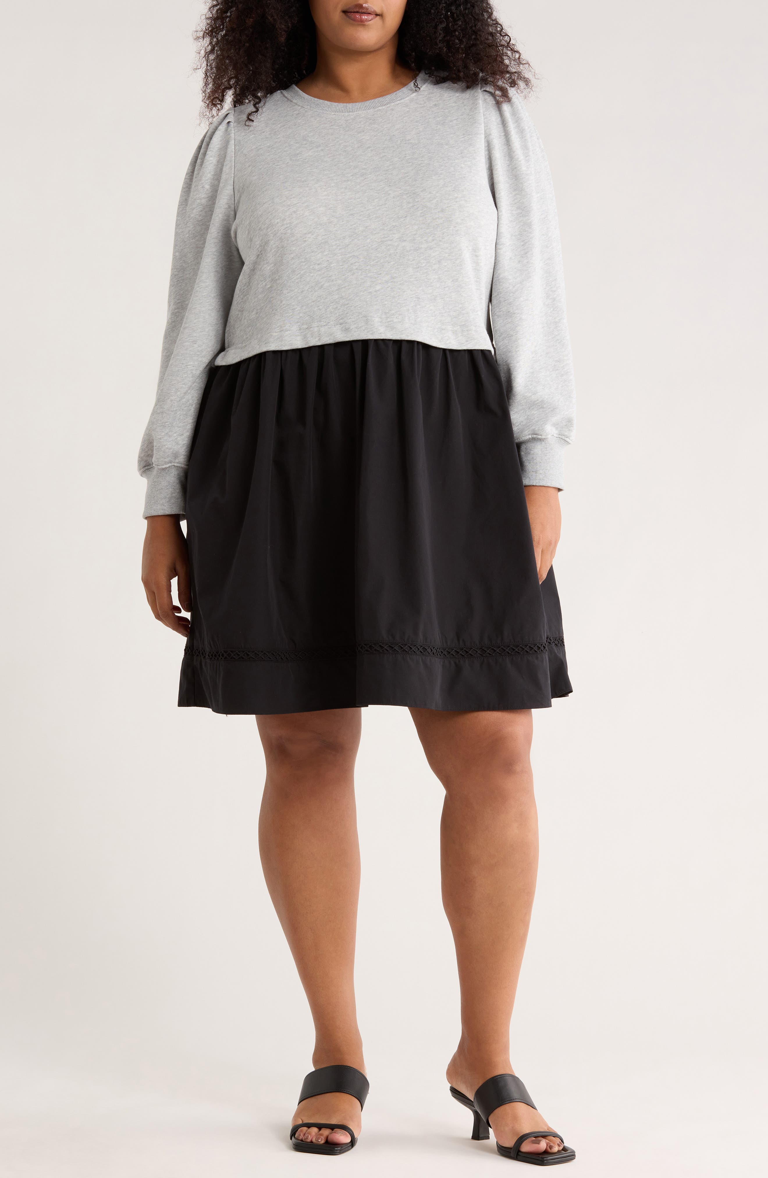 Melrose and Market Mixed Media Long Sleeve Dress