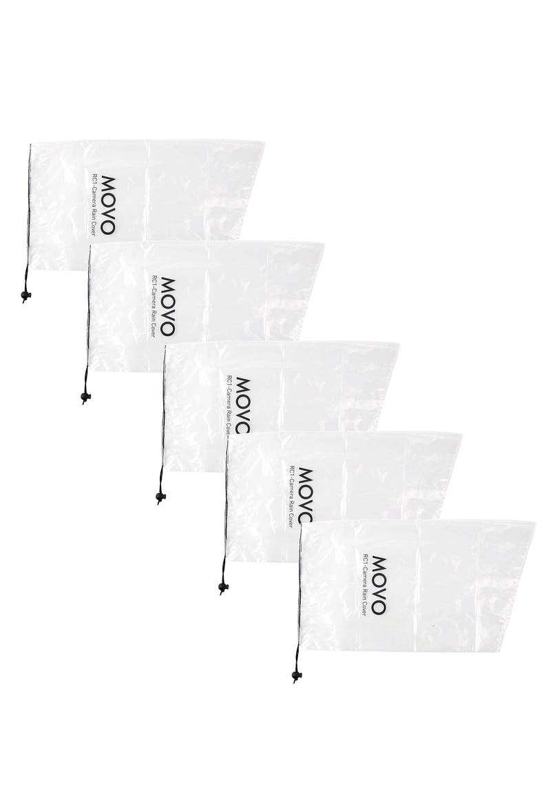(5 Pack) RC1 Clear Rain Cover for DSLR Camera & Lens up to 18 Long, Main, color, Black